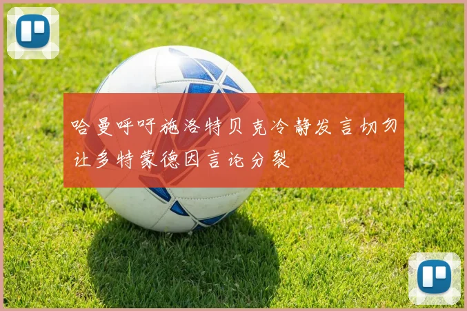 哈曼呼吁施洛特贝克冷静发言切勿让多特蒙德因言论分裂